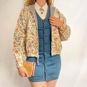 Vintage Vera Bradley Boho Reversible Floral Print Jacket size Large